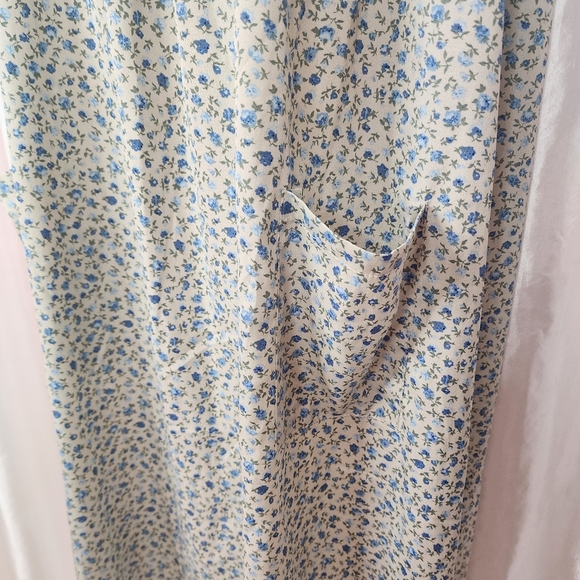 Vintage Style Blue Floral Sleeveless Nightgown 2X - Picture 5 of 8